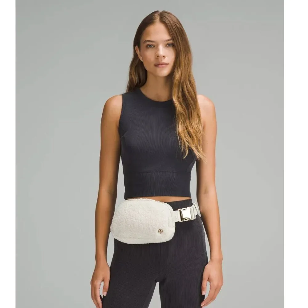 Lululemon Everywhere Belt Bag 1L Fleece Fanny Pack Adjustable Strap in White